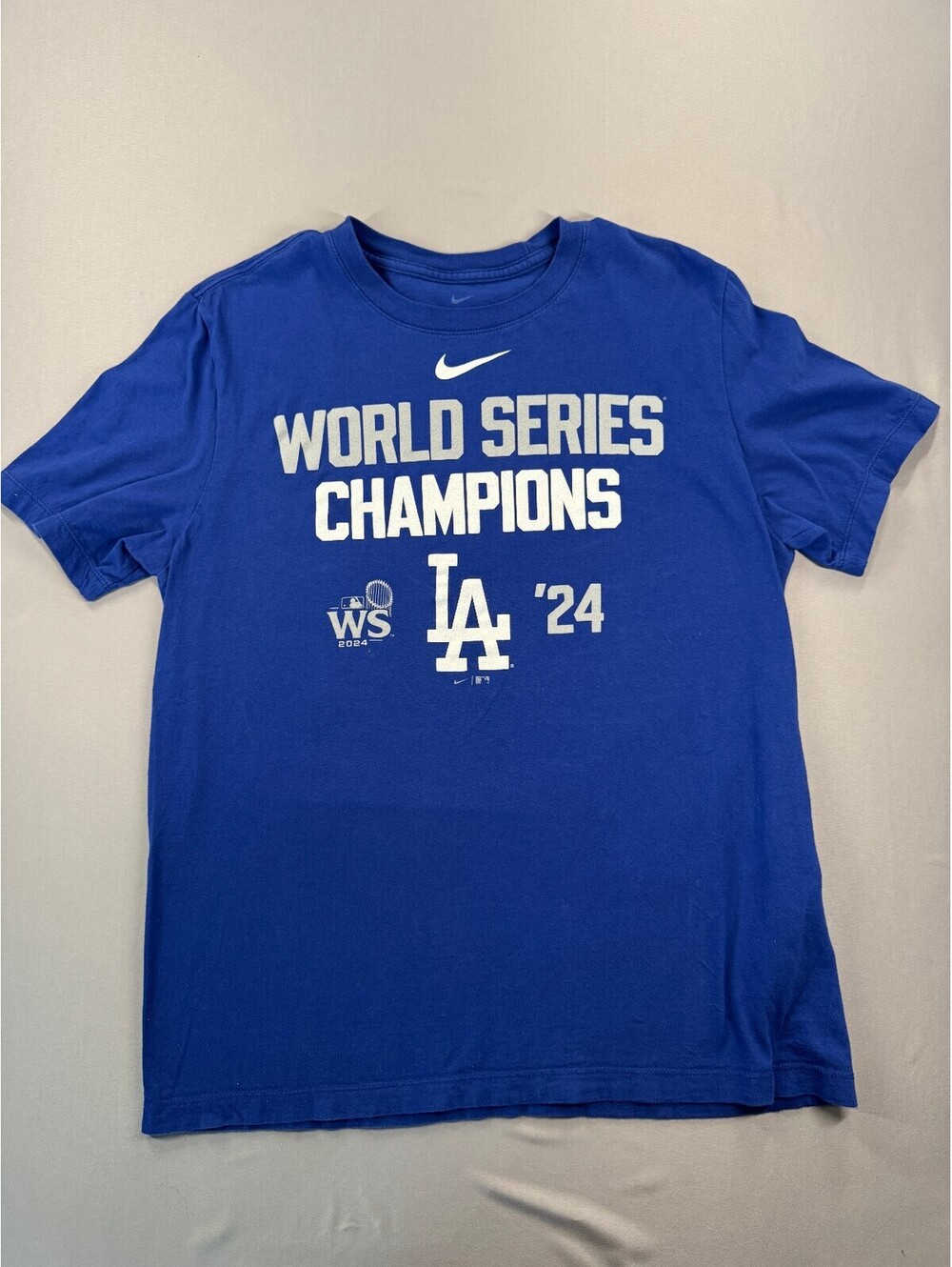 Nike World Series Champions LA Dodgers '24 Blue T-Shirt Medium